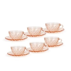 Tasses x 6 - Vague rose